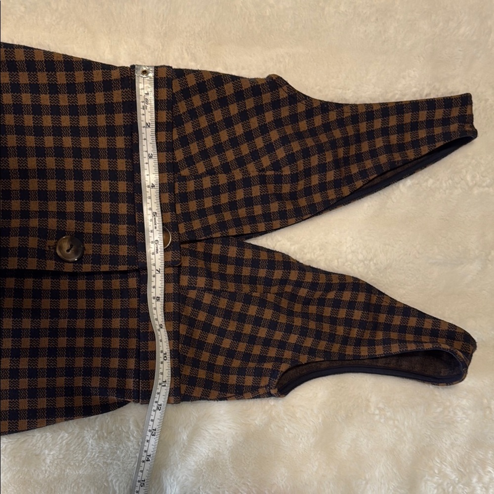 Plaid Brown Sleeveless Dress - Picture 4 of 4